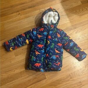 Gymboree blue Dino-mite coat with cute spike details, size 6